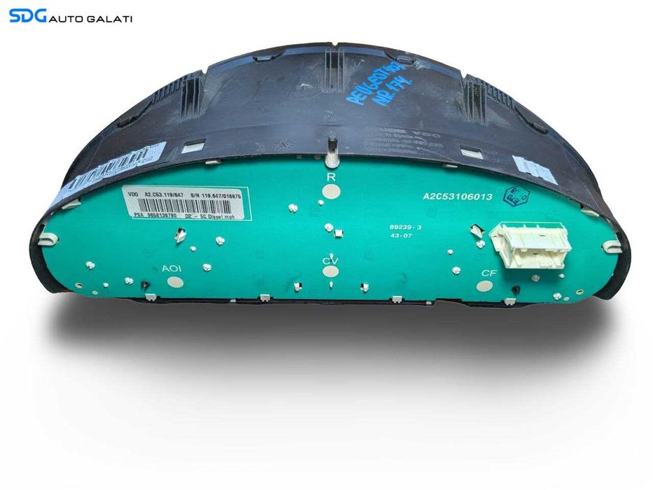 Ceas Ceasuri Cluster Instrumente Bord Peugeot 407 1.6 HDI 2004 - 2010 Cod 9658138780 [L9474]
