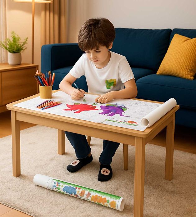 Rola hartie de colorat pt copii XXL autoadeziva Dinosaur 300 x 38.5 cm