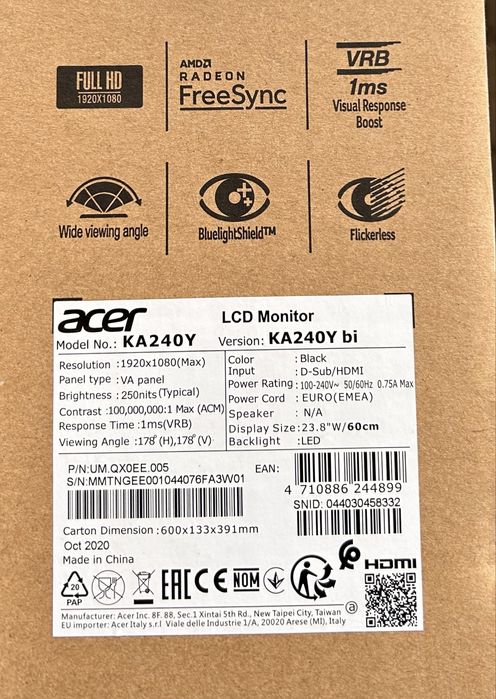 Монитор acer ka240y