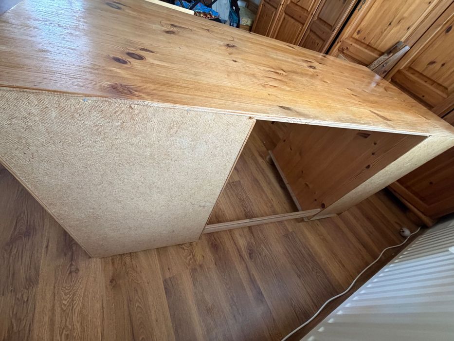 Birou din lemn masiv de pin, stil rustic