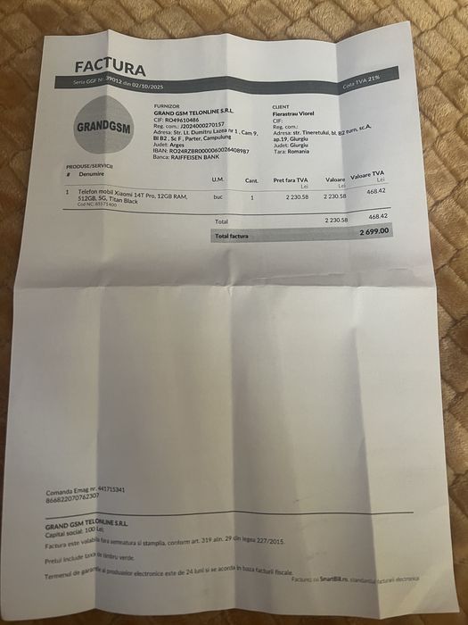 Vand Xiaomi 14T Pro ca nou