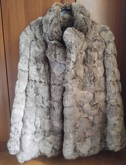 Кожено палто от естествен косъм