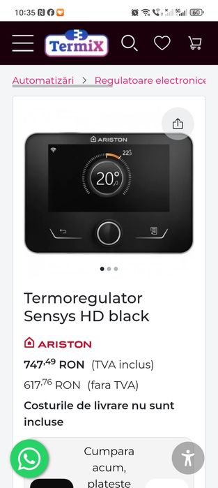 Termostat Smart Ariston sensy hd
