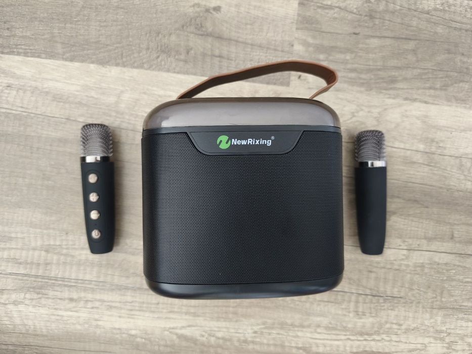 Нова!Преносима тонколона,с два микрофона,Bluetooth,Черна