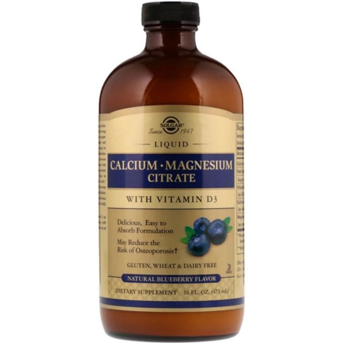 Цитрат кальция и магния, с витамином D3, в жидкой форме  473мл Solgar