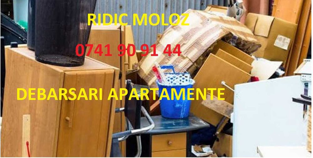 Debarasari apartamente Ridic moloz gunoi mobila veche Transport mutari