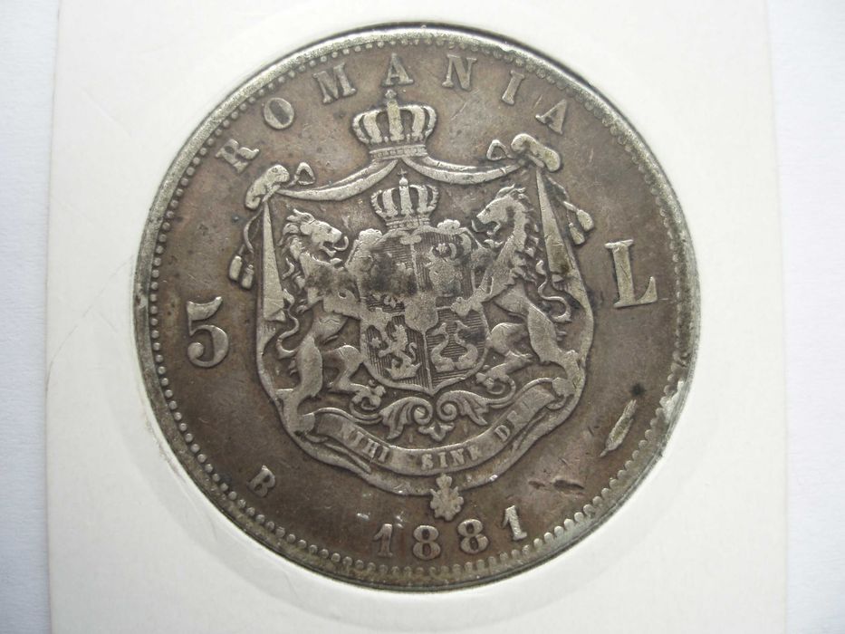 ROMANIA - 50 Bani 1885, Ag835, CAROL I, L13.63