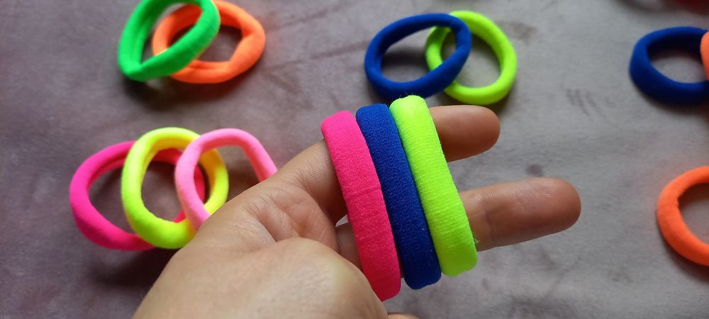 Неонови, ярки цветове - 30 ст. - ластик за коса - СТЕГНАТИ