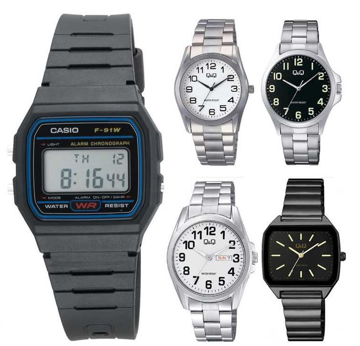 Casio F-91W.Оригинален Часовник Касио F-91W-1 Q&Q Класически Модели QQ