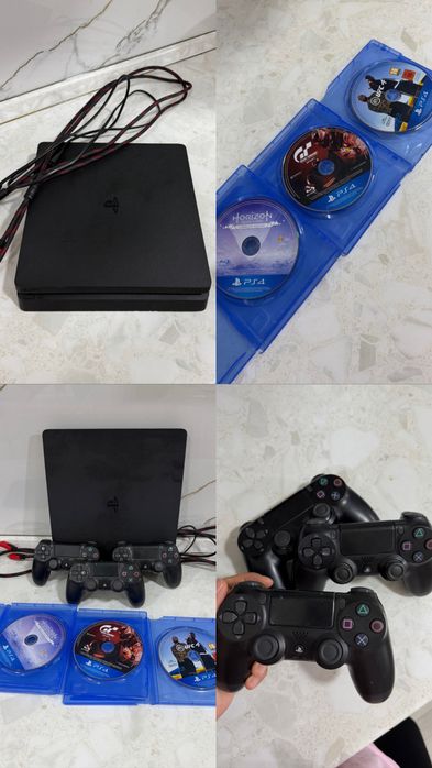 PS4 с 3 джойстиками и 16 играми