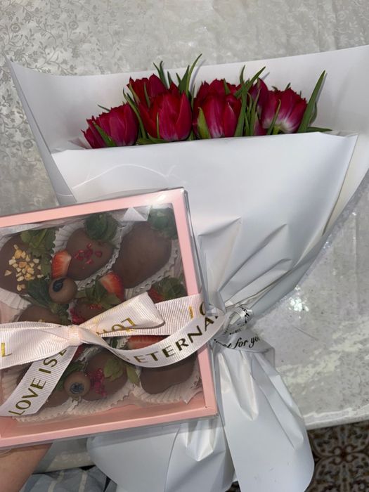 Готовые букеты тюльпан