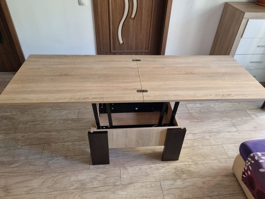 Masa extensibila pentru living - stejar sonoma si wenge