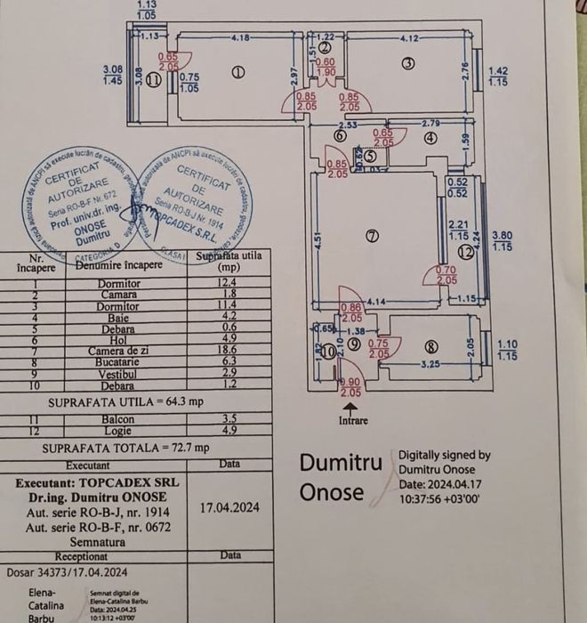 Vând apartament 3 camere semidecomandat șoseaua Vergului,