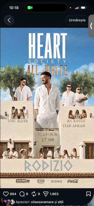 BILET HEART SOCIETY White Party27 iunie, Rodizio