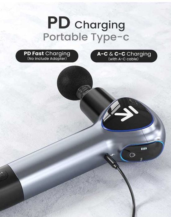 Aparat de masaj Gun Renpho Rich cu extensie pentru maner - Sigilat