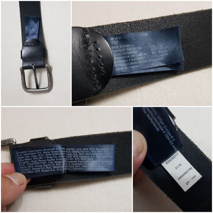 Curea Tommy Jeans din piele naturală neagră, 100 cm, made in Romania