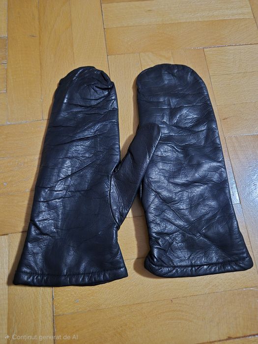 Mănuși cu un Deget Piele Naturală, Lână, Made in Italy - Femei 7.5