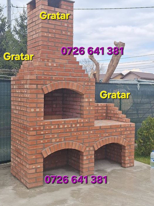 Gratar rustic de cărămidă plita țărănească cuptor de pâine afumături m