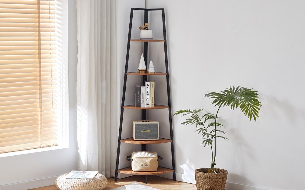 183см! Висока ъглова етажерка-ПДЧ и метал