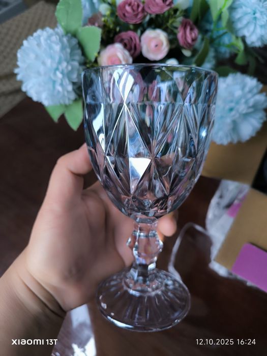 Фужеры голубые зеркальные