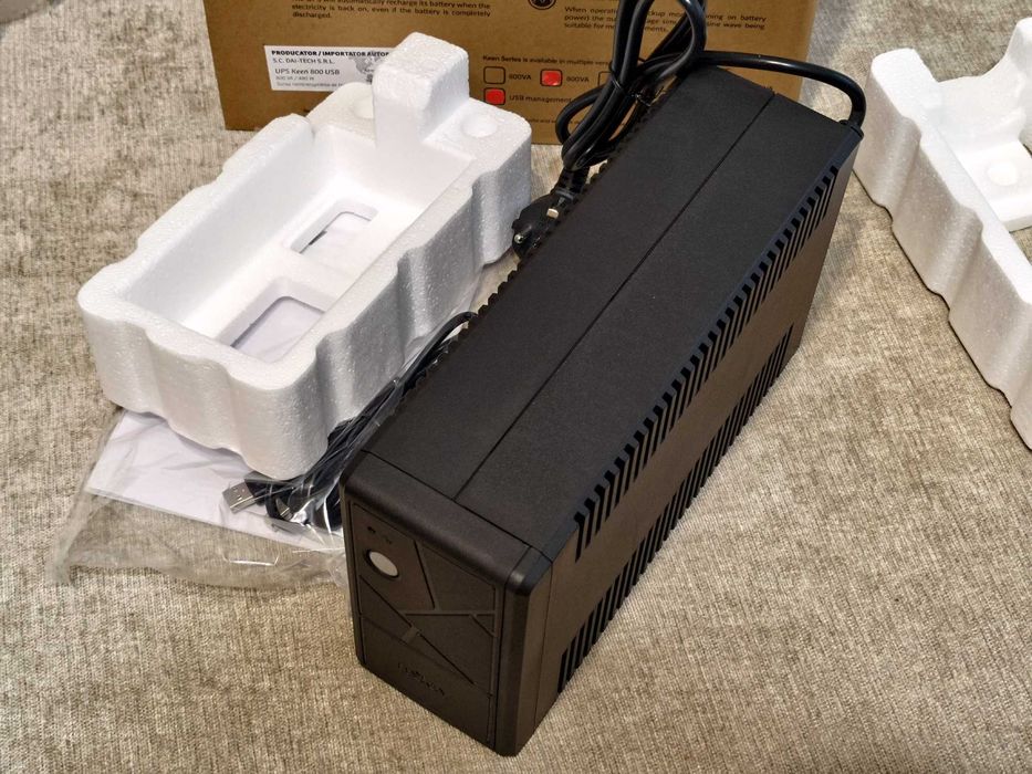 UPS Njoy NOU 800VA/480W Stabilizator tensiune Sursa baterie protectie