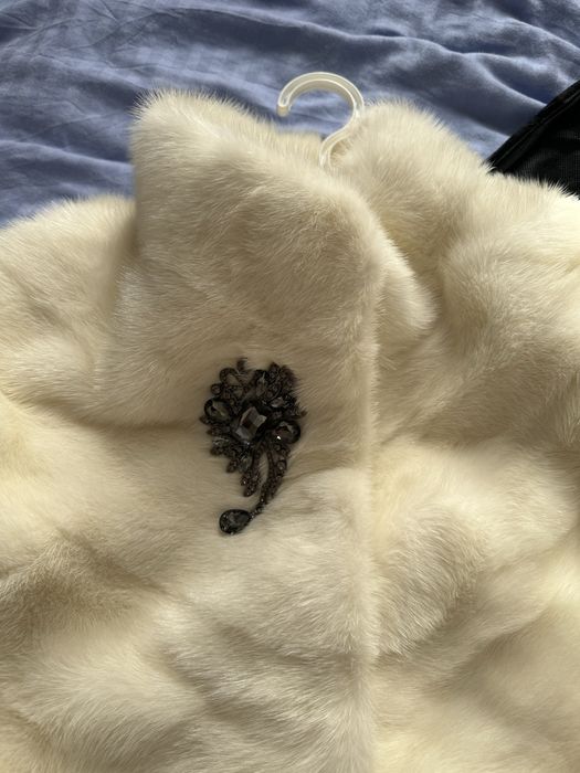 Норковая шуба белая