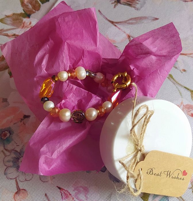 НОВИ! Натурални перли,  Сваровски кристали УНИКАТИ