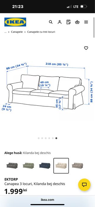 Canapea 3 locuri Ikea
