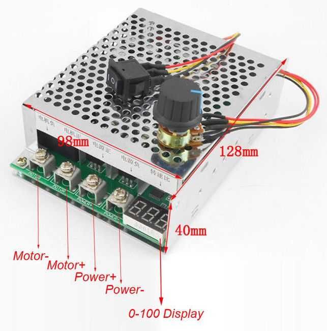 PWM 100A variator turatie regulator turatie motor DC 10-55V. Ambalat!
