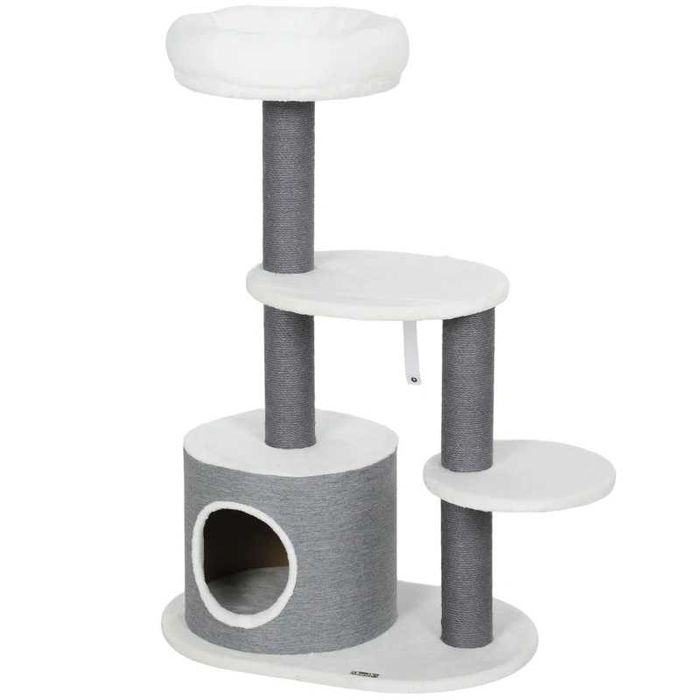 Дърво за котки PawHut с 1 котешка пещера, 1 котешко легло, 2 платформи