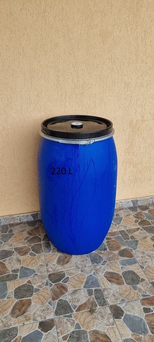 Butoi 220 L cu capac + buson + cerc