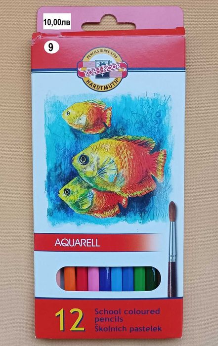 Цветни моливи Щадлер и Кохинор - от 10 до 24 цвята; с гума; акварелни