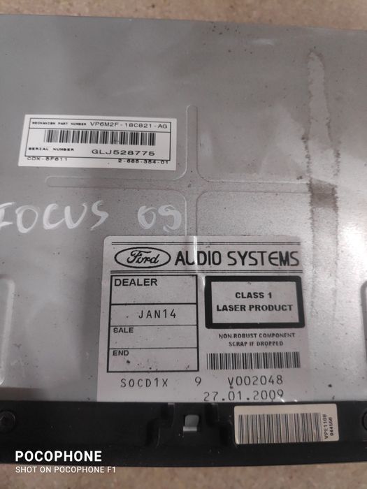 CD Radio music player Ford Focus 2009г / сд-радио музика Форд Фокус