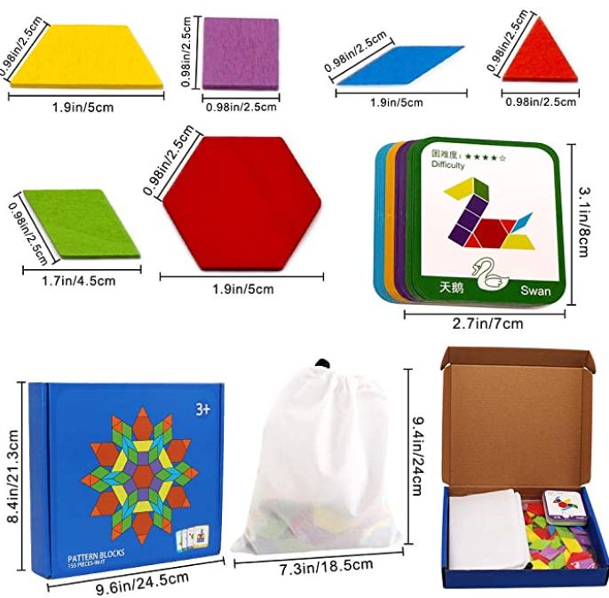 НАМАЛЕНИЯ С 55% ! 155 ч. ХИТ Дървен пъзел конструктор мозайка строител