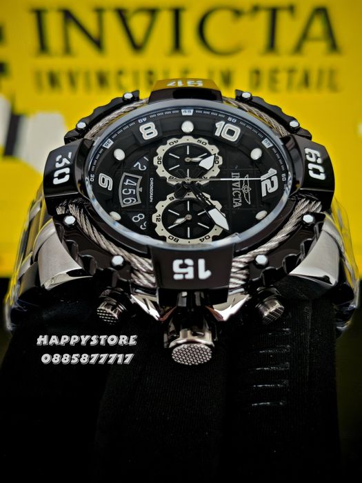 INVICTA Bolt Steel Silver/Black 55 mm, Инвикта нов ръчен часовник