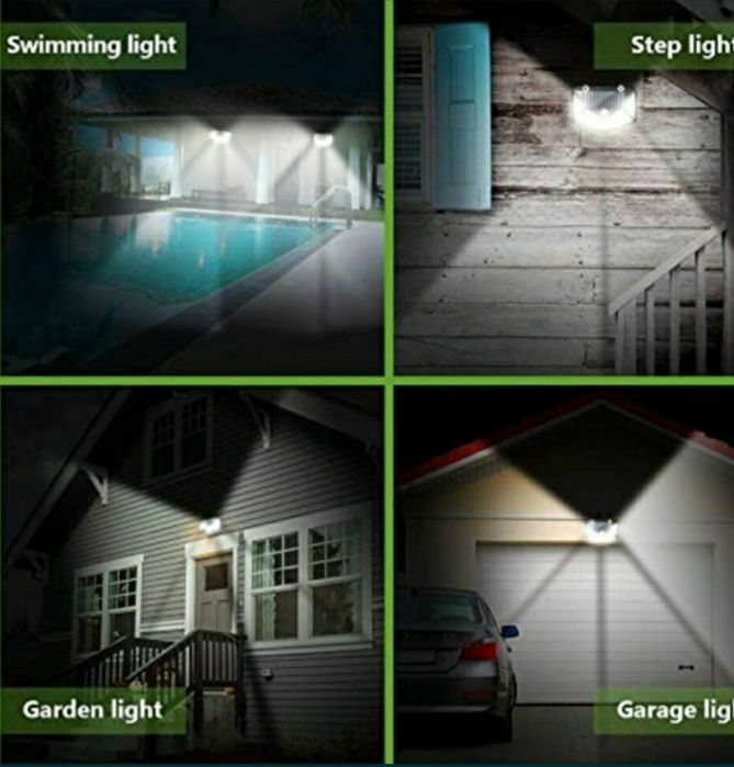 Lampa solara cu senzor de mișcare 4 fete 100 led model BK-100