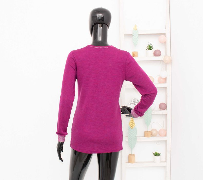 Sofa дамска мерино блуза лилава/сребро термо бельо мериносна вълна L