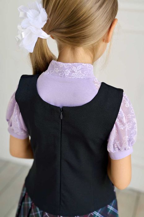 Uniforme scolare: bluza de scoala mov/lila eleganta cu funda mare