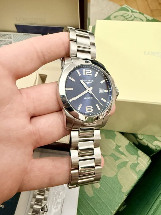 Ceas Longines Conquest automat Blue 41 mm