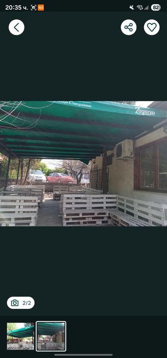 Метална конструкция за заведения Навес от дебелостенни профили