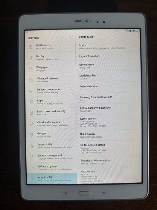 Samsung Galaxy Tab A 9.7” (model SM - T550)