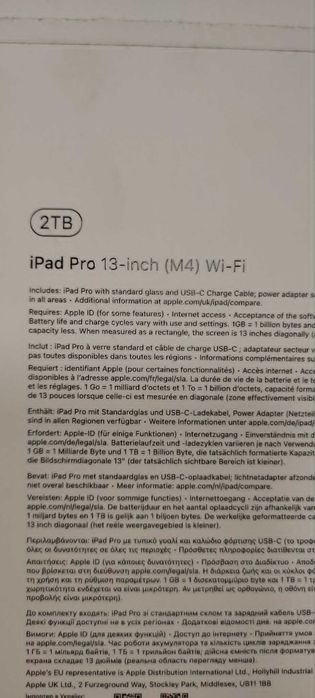 Ipad Pro GEN 7  13" M4 2TB WI-FI
