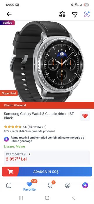 Smartwatch SAMSUNG Galaxy Watch8 Classic, 46mm