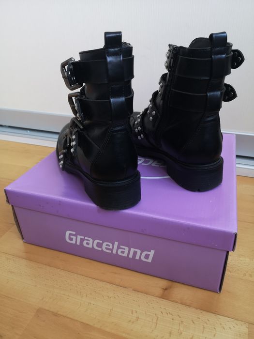 Bocanci ghete dama negre tinte rock 38