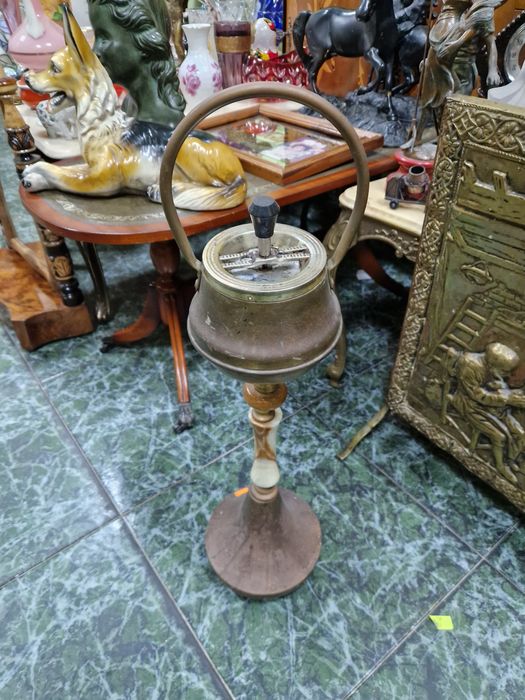 Страхотен антикварен белгийски бронзов подов пепелник