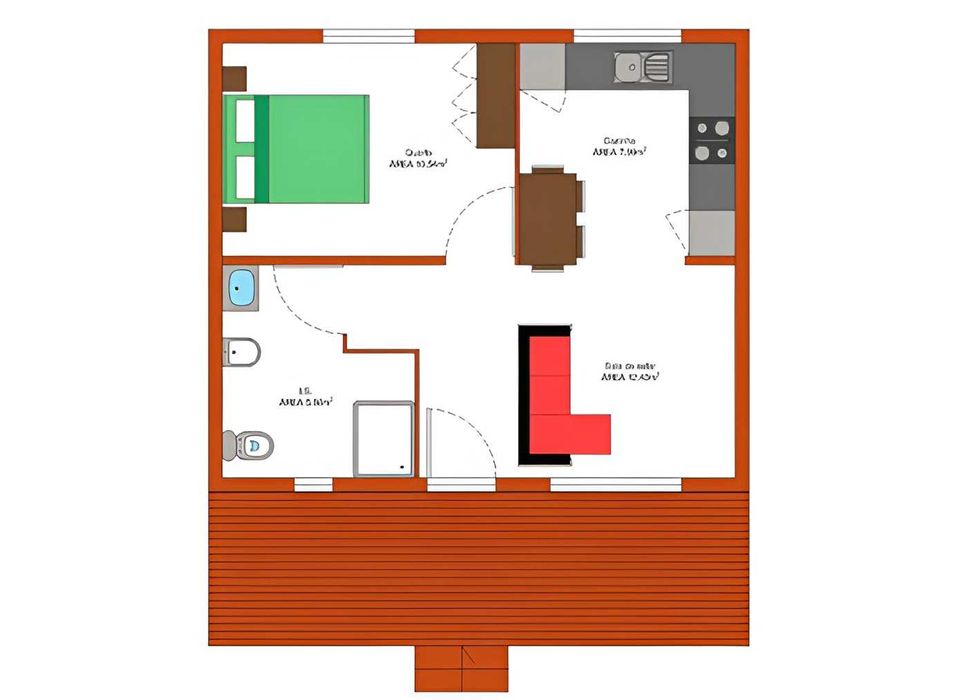 НА ИЗПЛАЩАНЕ - Евтина сглобяема къща с 1 спалня, 56 кв.м