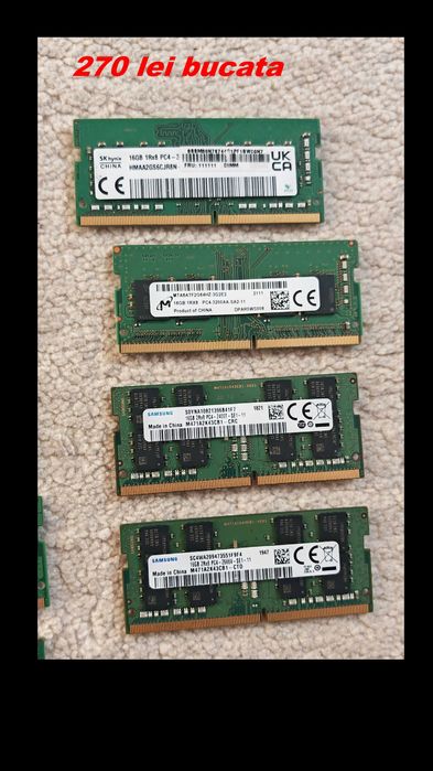 Memorii RAM DDR4 laptop 4GB / 8GB / 16GB,  perfect funcționale SH