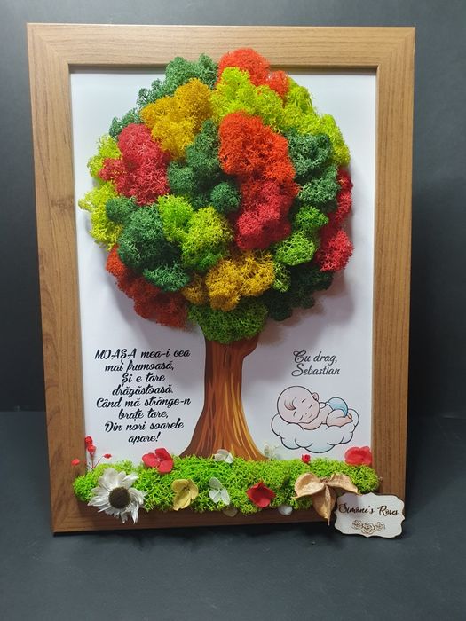 Tablouri personalizate cu licheni pt. mama, bunici, prietene, surori,