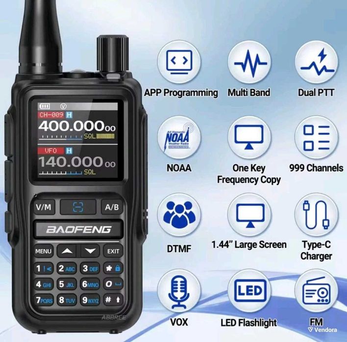 Комплект 2 броя радиостанции уоки токи BAOFENG UV-5R Mini 2200mAh