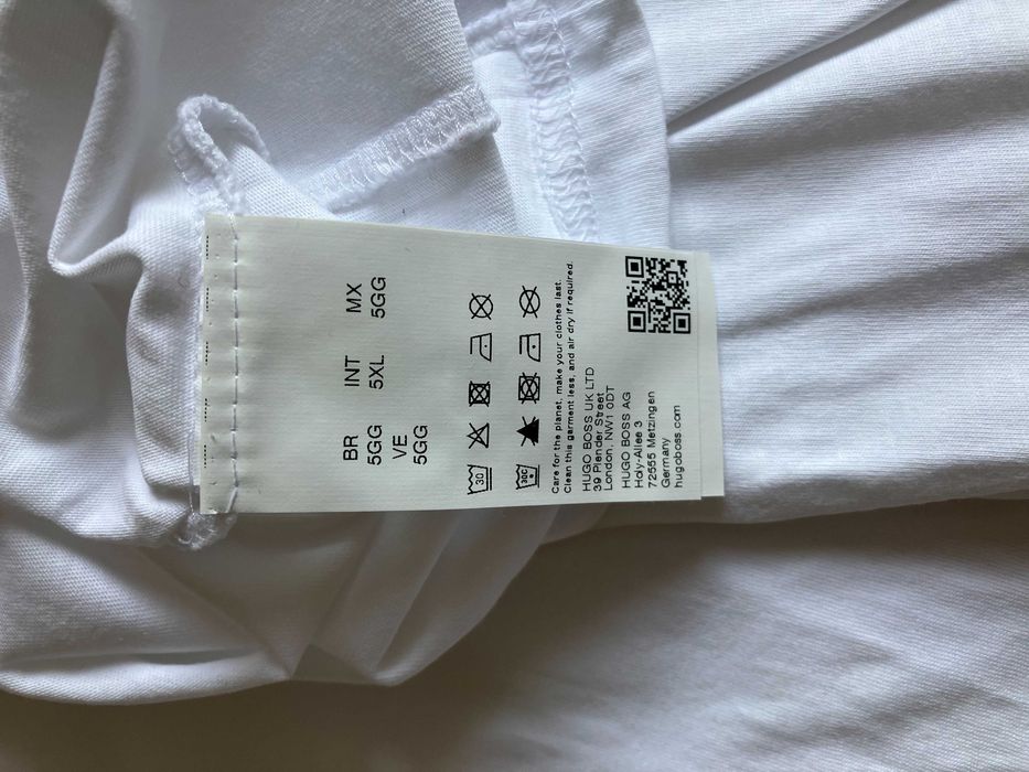 Бяла мъжка тениска BOSS,  размер: 5XL